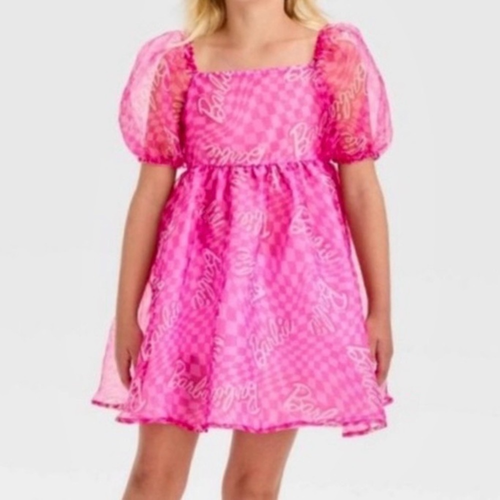Pink Barbie Dress with Puffy Sleeves | Girls Large (10/12) | NWOT